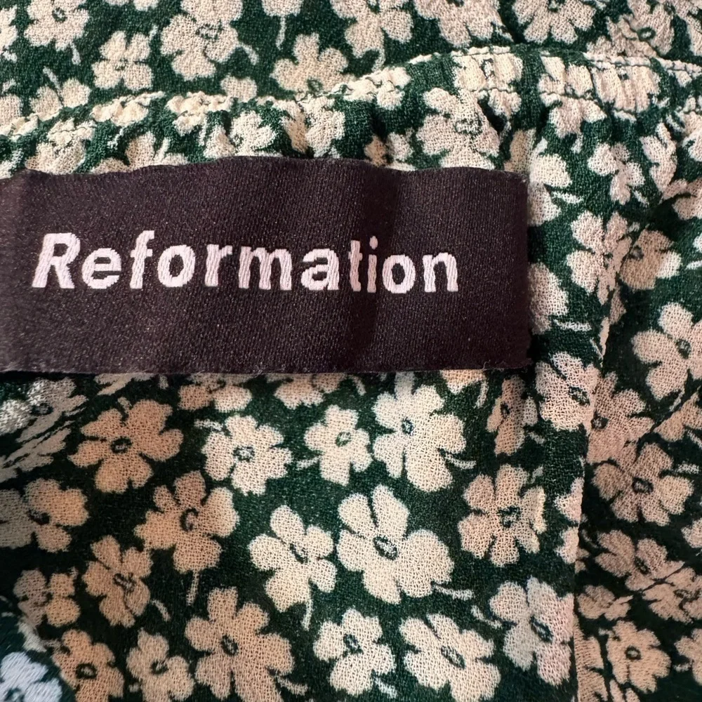 Reformation Green & White Floral Women's Top